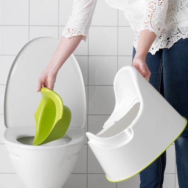 LOCKIG - Children's potty, white/green - best price from Maltashopper.com 60193128