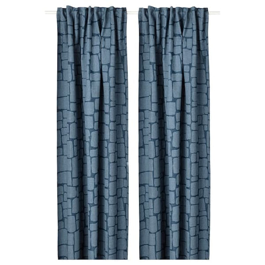 Ikea LÖNNSTÄVMAL - Blackout blind, 2 sheets, blue, , 145x300 cm