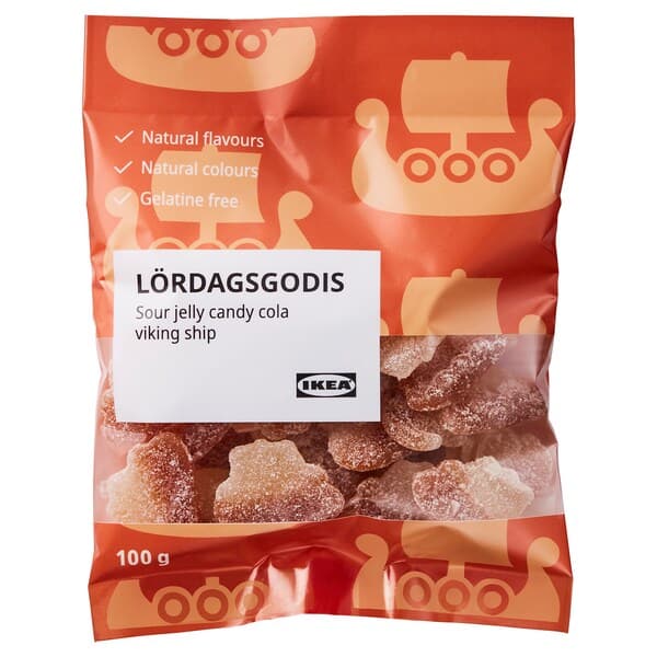 LÖRDAGSGODIS - Sour jelly candy, cola flavour, 100 g - best price from Maltashopper.com 90480547