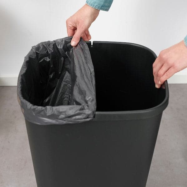 LÖVKVAST - Bin with lid, black, 50 l - best price from Maltashopper.com 20531098