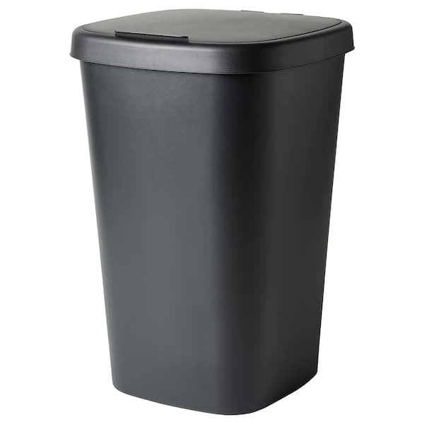 LÖVKVAST - Bin with lid, black, 50 l - best price from Maltashopper.com 20531098