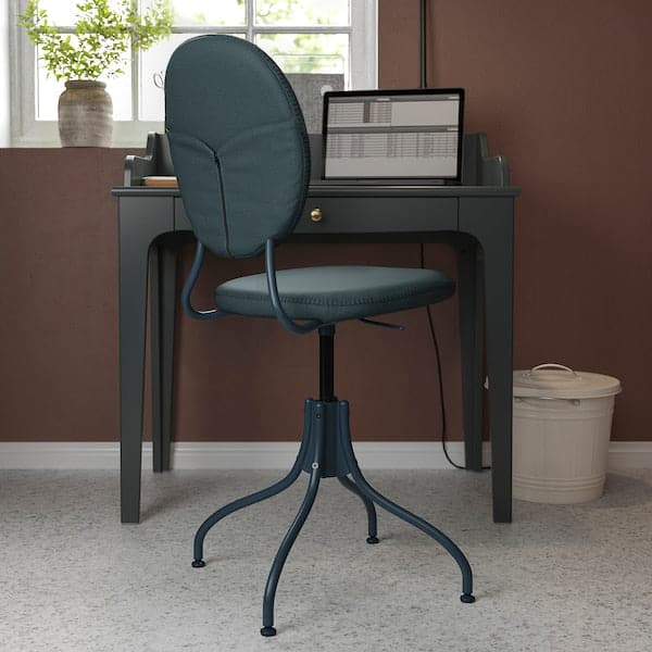 LOMMARP/BJÖRKBERGET Desk/storage element - and teal swivel chair , - best price from Maltashopper.com 59436547