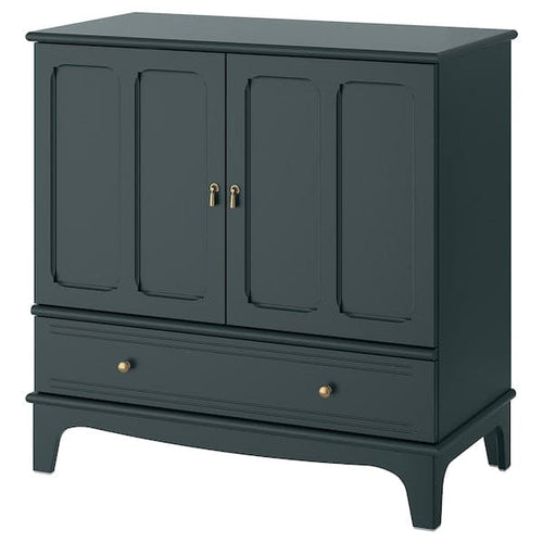 LOMMARP - Cabinet, dark blue-green, 102x101 cm
