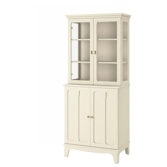 Ikea LOMMARP - Cabinet with glass doors, light beige, 86x199 cm
