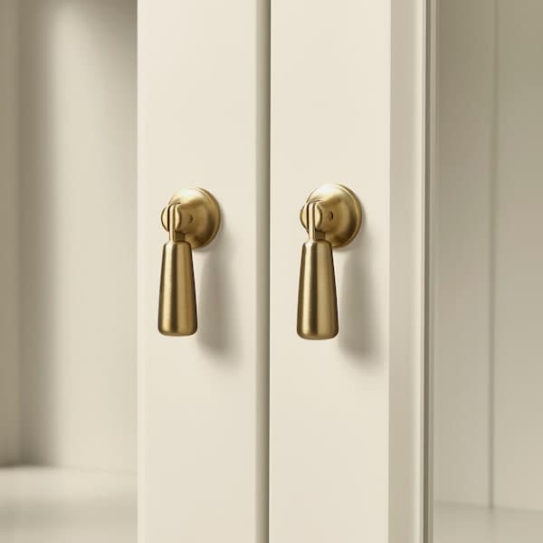 Ikea LOMMARP - Cabinet with glass doors, light beige, 86x199 cm