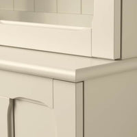 LOMMARP - Cabinet with glass doors, light beige, 86x199 cm - best price from Maltashopper.com 80436994