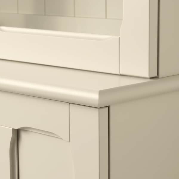 Ikea LOMMARP - Cabinet with glass doors, light beige, 86x199 cm