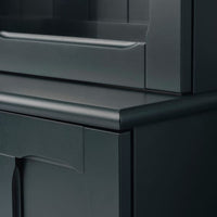 LOMMARP - Cabinet with glass doors, dark blue-green, 86x199 cm - best price from Maltashopper.com 40383737
