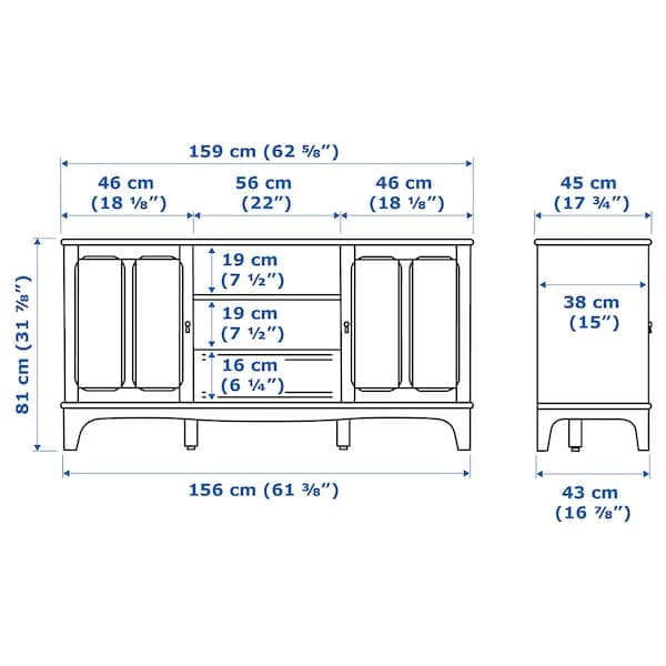 Ikea LOMMARP - TV bench, light beige, 159x45x81 cm