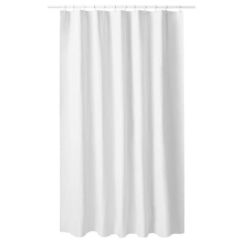 LUDDHAGTORN - Shower curtain, white, 180x200 cm