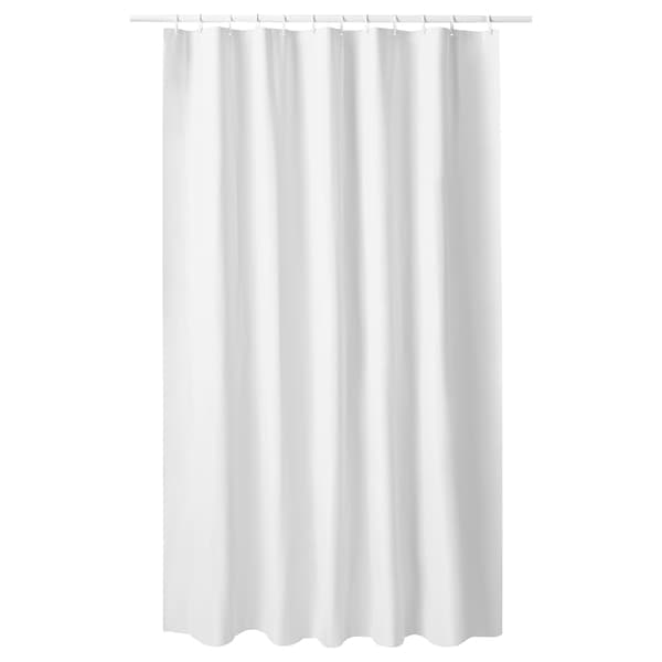 LUDDHAGTORN - Shower curtain, white, 180x200 cm