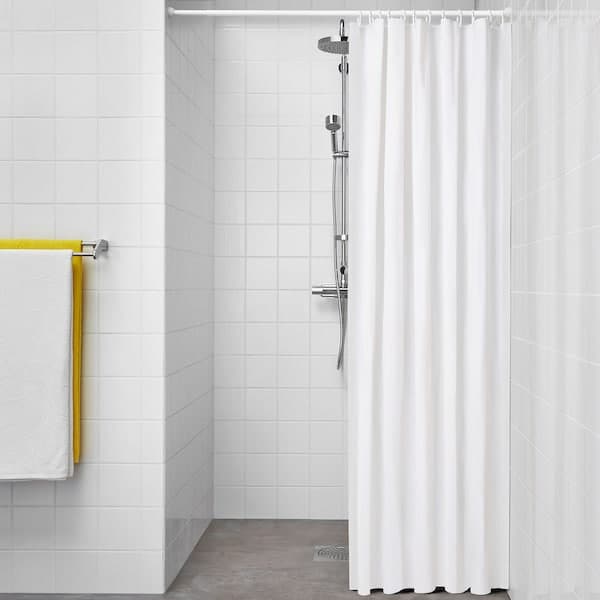 LUDDHAGTORN - Shower curtain, white, 180x200 cm - best price from Maltashopper.com 90557419