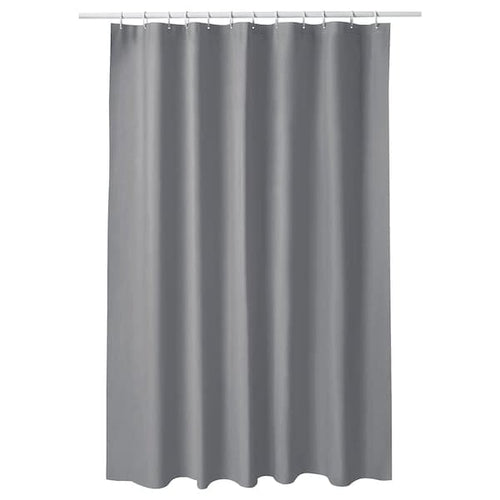 LUDDHAGTORN - Shower curtain, grey, 180x200 cm