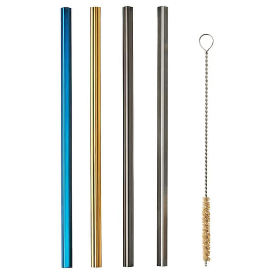 LUFTTÄT - Drinking straws/cleanbrush set of 5, mixed shapes mixed colours - best price from Maltashopper.com 20561288