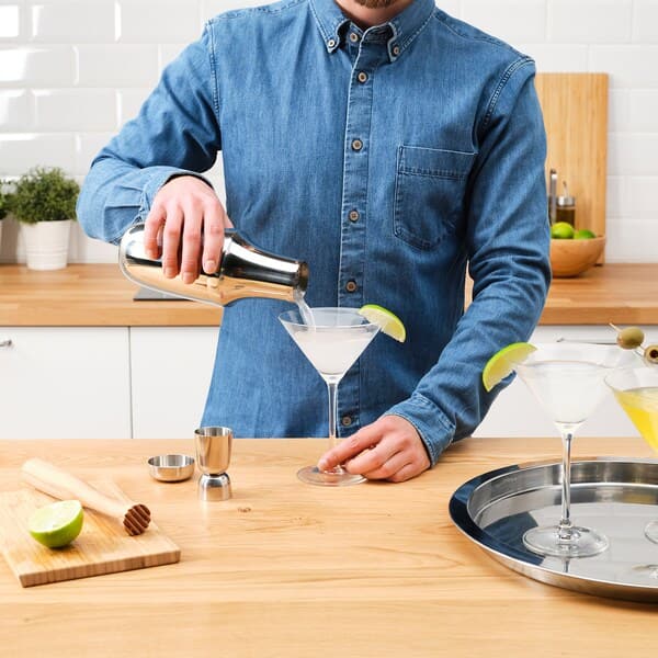 Ikea LUFTTÄT - 3-piece bar set, stainless steel/wood