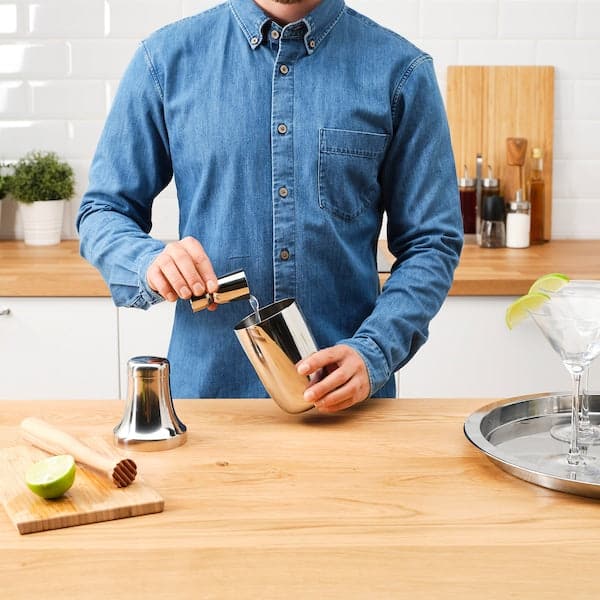 Ikea LUFTTÄT - 3-piece bar set, stainless steel/wood