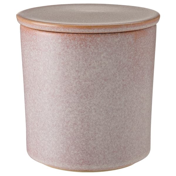 LUGNARE - Scented candle in ceramic jar w lid, Jasmine/pink