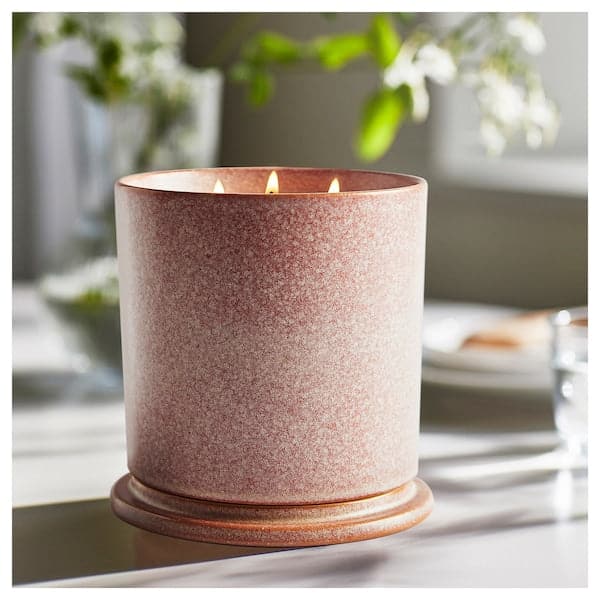 LUGNARE - Scented candle in ceramic jar w lid, Jasmine/pink, 60 hr - best price from Maltashopper.com 50502443