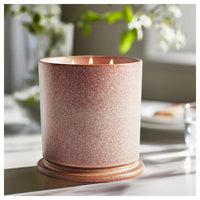 LUGNARE - Scented candle in ceramic jar w lid, Jasmine/pink, 60 hr - best price from Maltashopper.com 50502443