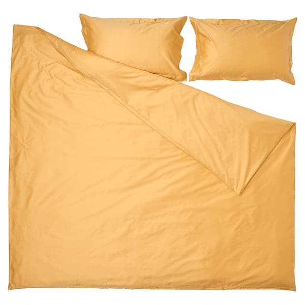 LUKTJASMIN - Duvet cover and 2 pillowcases, yellow, 240x220/50x80 cm - best price from Maltashopper.com 20541101
