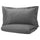 LUKTJASMIN - Duvet cover and 2 pillowcases, dark grey, 240x220/50x80 cm