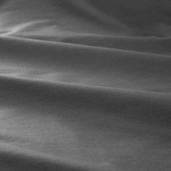 LUKTJASMIN - Duvet cover and 2 pillowcases, dark grey