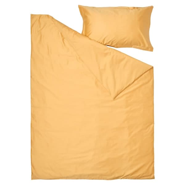 LUKTJASMIN - Duvet cover and pillowcase, yellow, 150x200/50x80 cm - best price from Maltashopper.com 10541130