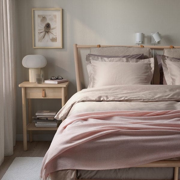 Ikea LUKTJASMIN - Duvet cover and pillowcase, grey-beige, 150x200/50x80 cm