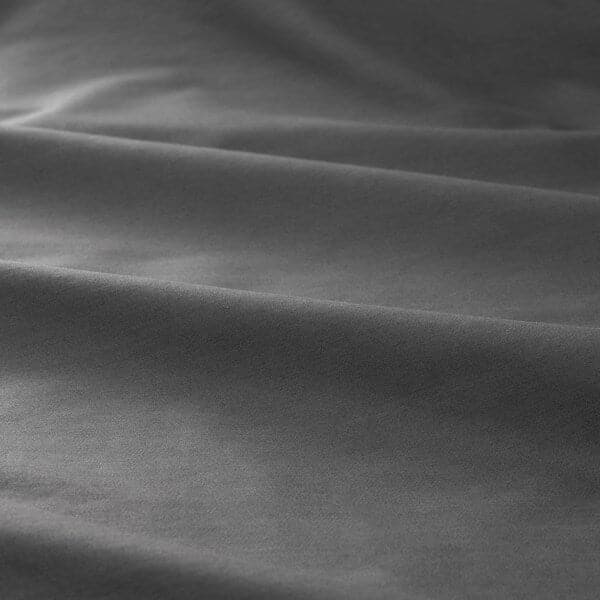 LUKTJASMIN - Duvet cover and pillowcase, dark grey, 150x200/50x80 cm - best price from Maltashopper.com 20442554
