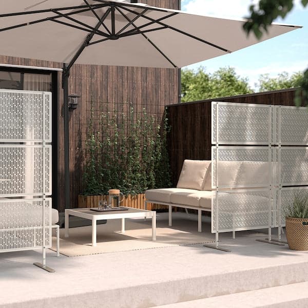 LUNGÖN - Privacy screen, off-white indoor /outdoor, 140x80x40 cm - best price from Maltashopper.com 80515509