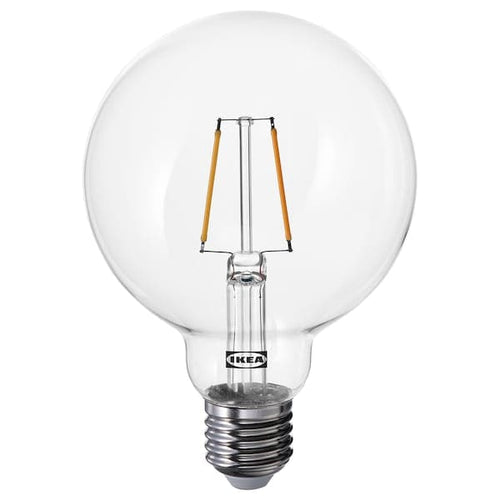 MOLNART lampadina a LED E27 140 lumen, globo vetro trasparente grigio, 125  mm - IKEA Svizzera