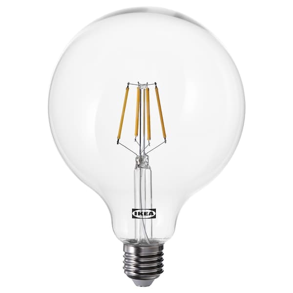LUNNOM - E27 LED bulb 470 lumens, adjustable luminous intensity/transparent glass globe, 125 mm - best price from Maltashopper.com 10539368