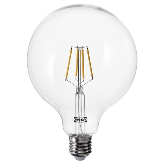 LUNNOM - E27 LED bulb 470 lumens, adjustable luminous intensity/transparent glass globe, 125 mm - best price from Maltashopper.com 10539368