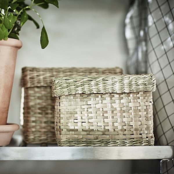 Ikea LURPASSA - Box with lid, set of 2, seagrass
