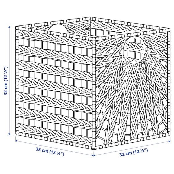 LUSTIGKURRE - Basket, natural water hyacinth/seagrass, 32x33x32 cm - best price from Maltashopper.com 30457328