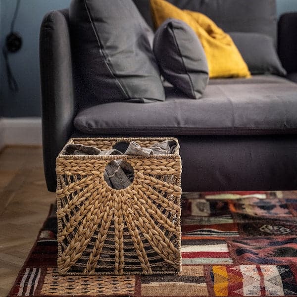 Ikea LUSTIGKURRE - Basket, natural water hyacinth/seagrass, 32x33x32 cm