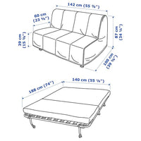 LYCKSELE LÖVÅS 2 seater sofa bed - Vansbro dark grey , - best price from Maltashopper.com 59387132