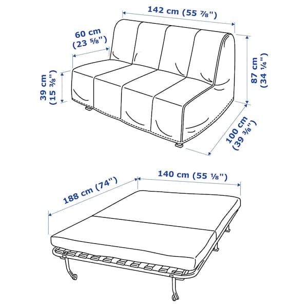 LYCKSELE MURBO Sofa bed for 2 people - Natural ransta , - best price from Maltashopper.com 49387019