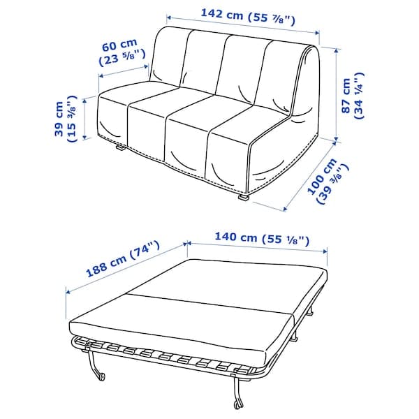 LYCKSELE MURBO Sofa bed for 2 people - Tutstad fantasia , - best price from Maltashopper.com 99387149