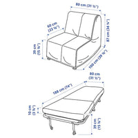 LYCKSELE MURBO Bed Chair - Dark Grey Vansbro , - best price from Maltashopper.com 49387000