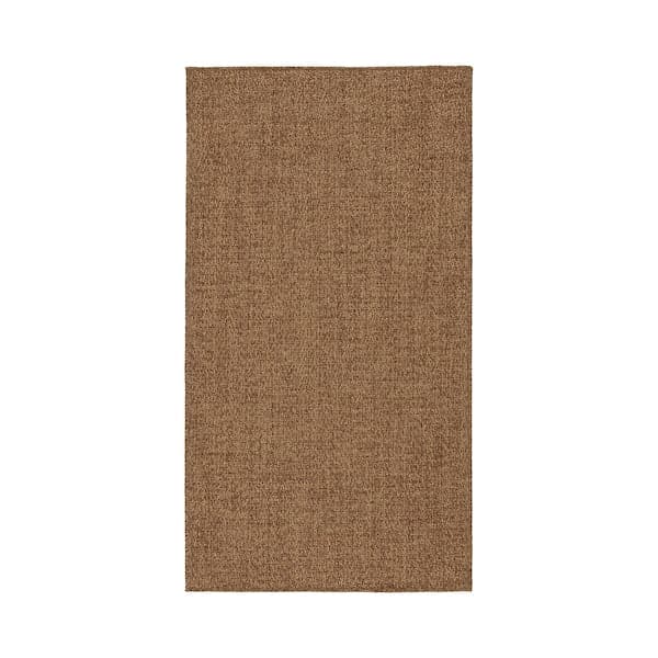 LYDERSHOLM - Rug flatwoven, in/outdoor, medium brown, 80x150 cm