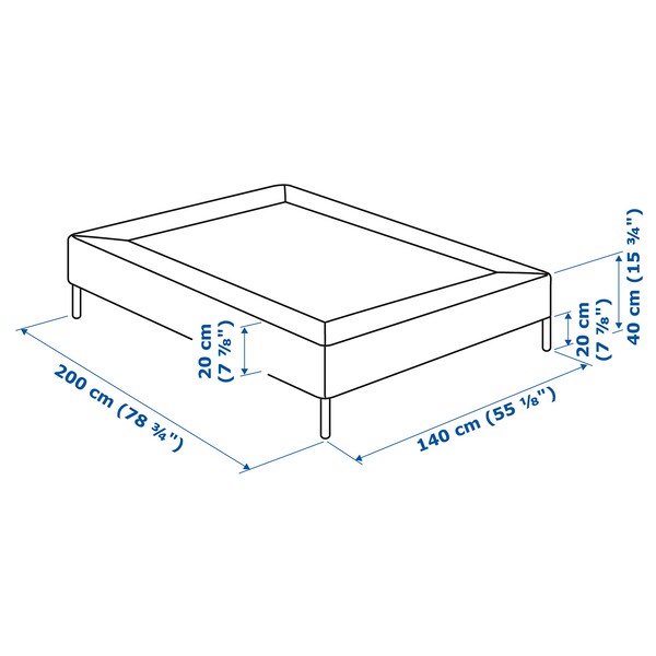 LYNGÖR - Base for slatted mattress/legs, white,140x200 cm - best price from Maltashopper.com 79554417