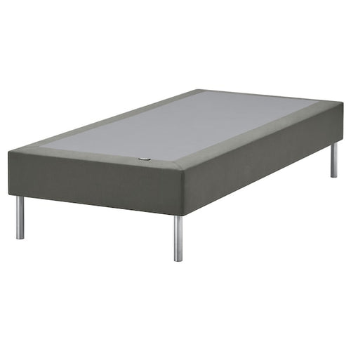 LYNGÖR - Base for slatted mattress/legs, dark grey,90x200 cm