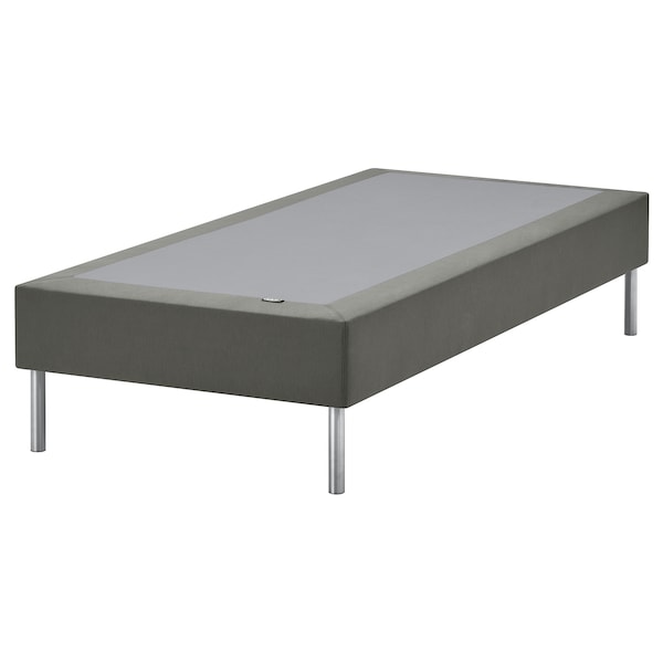 LYNGÖR - Base for slatted mattress/legs, dark grey,90x200 cm