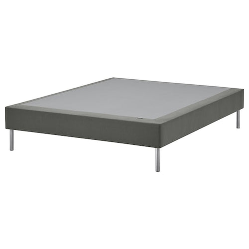 LYNGÖR - Base for slatted mattress/legs, dark grey,160x200 cm