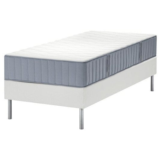 Ikea LYNGÖR - Sommier, Vågstranda extra hard/light blue white,90x200 cm