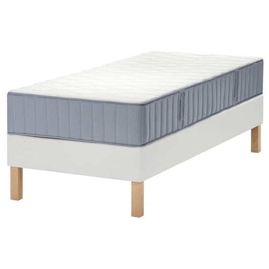 Ikea LYNGÖR - Sommier, Vågstranda extra hard/light blue white,90x200 cm