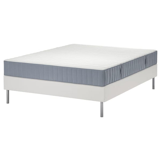 Ikea LYNGÖR - Sommier, Valevåg extra hard/light blue white,160x200 cm