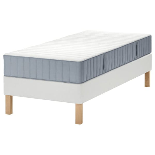 Ikea LYNGÖR - Sommier, Valevåg extra hard/light blue white,90x200 cm