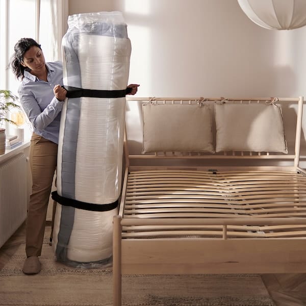 Ikea LYNGÖR - Sommier, Valevåg rigid/light blue white,160x200 cm